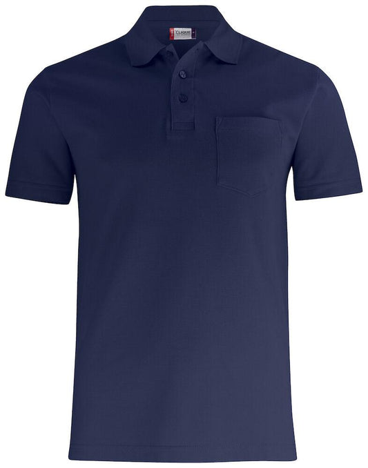 Basic Polo Blu Polo Manica Corta con Taschino Taglie Forti