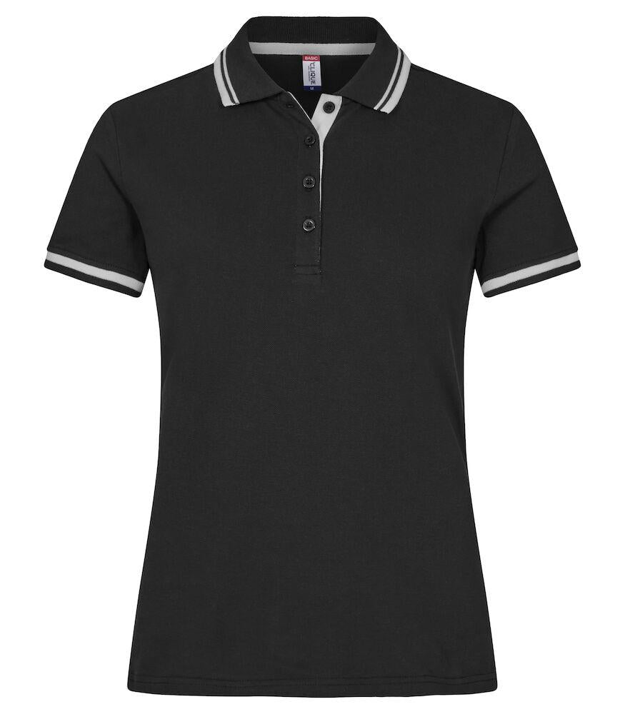 Polo Clique Astoria Nero Polo Donna con Profili