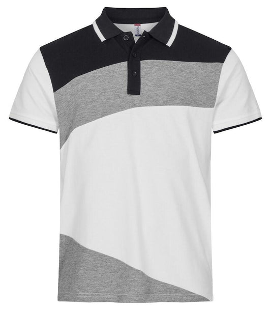 Polo Clique Conrad Bianco Polo Tricolore con Fascioni Taglie Forti