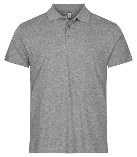Polo Single Jersey Grigio Melange Polo Cotone Manica Corta Taglie Forti