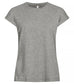 Fashion Top Grigio Melange Maglietta Donna Manica Americana