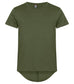 T-Shirt Brooklyn Verde Militare Maglietta Fondo Retro Lungo con Pinces