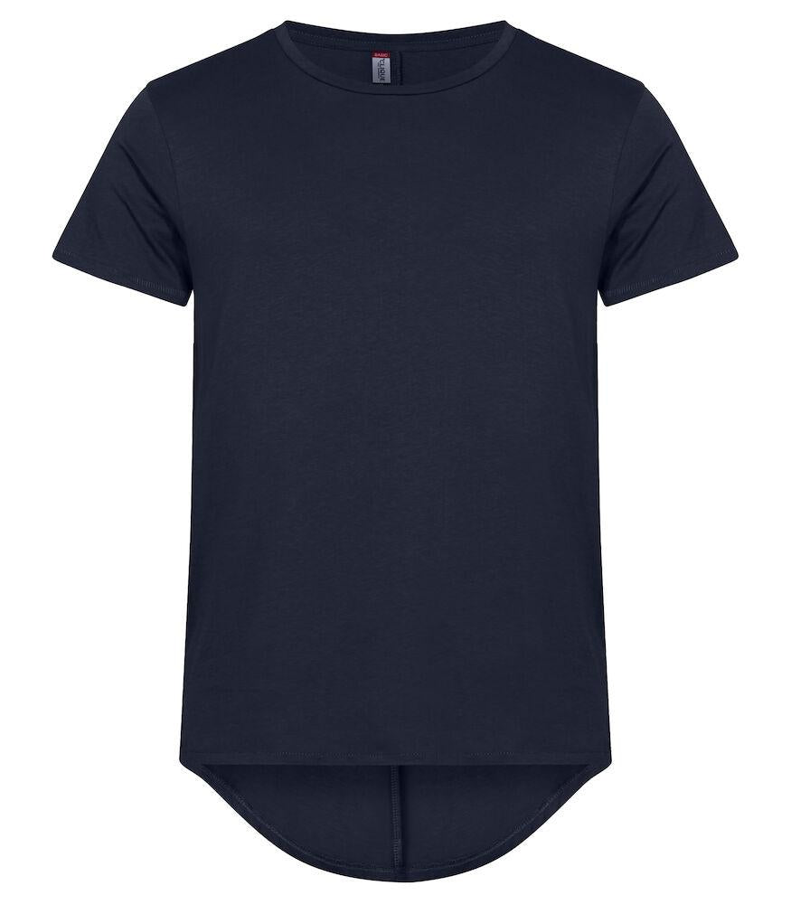 T-Shirt Brooklyn Blu Maglietta Fondo Retro Lungo con Pinces Taglie Forti