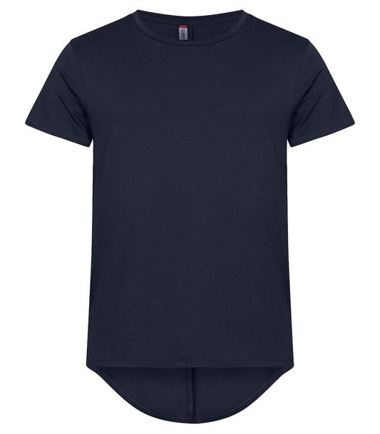 T-Shirt Brooklyn Blu Maglietta Fondo Retro Lungo con Pinces Taglie Forti