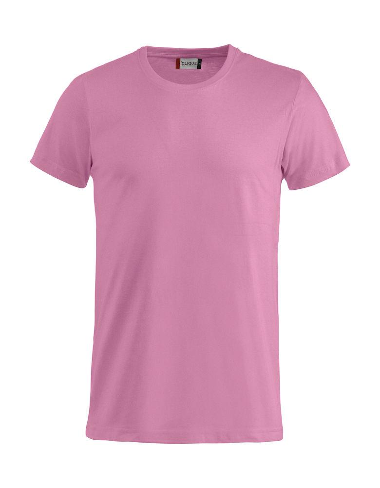 T-Shirt Clique Basic Rosa Brillante Taglie Forti 145 gr