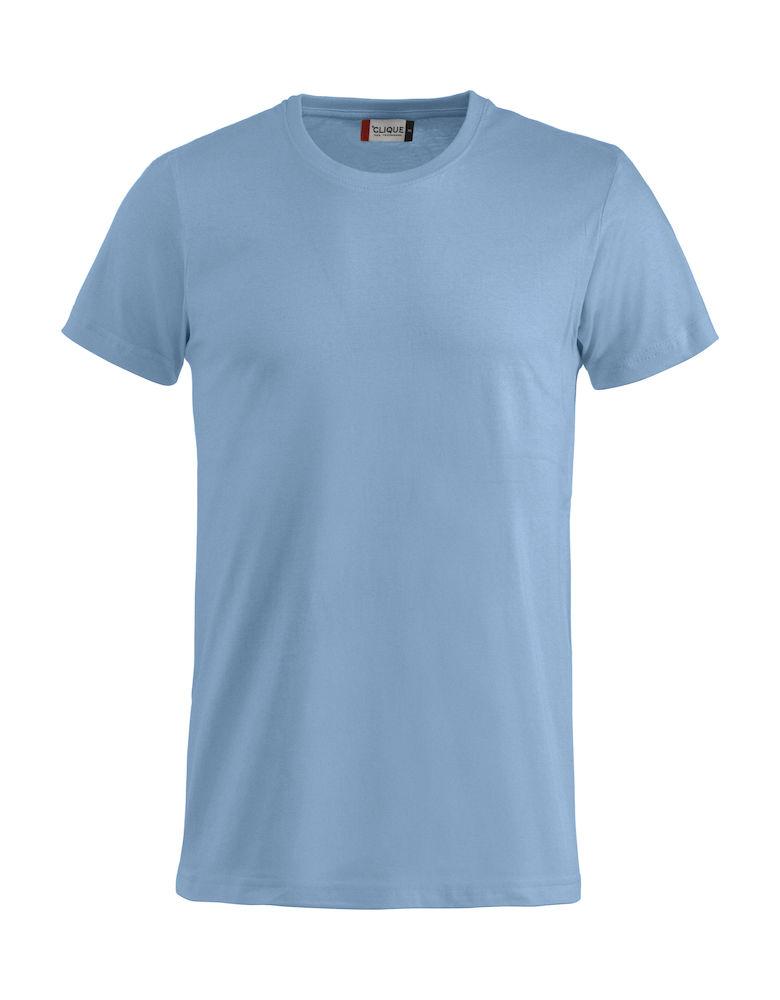 T-Shirt Clique Basic Azzurro Taglie Forti 145 gr