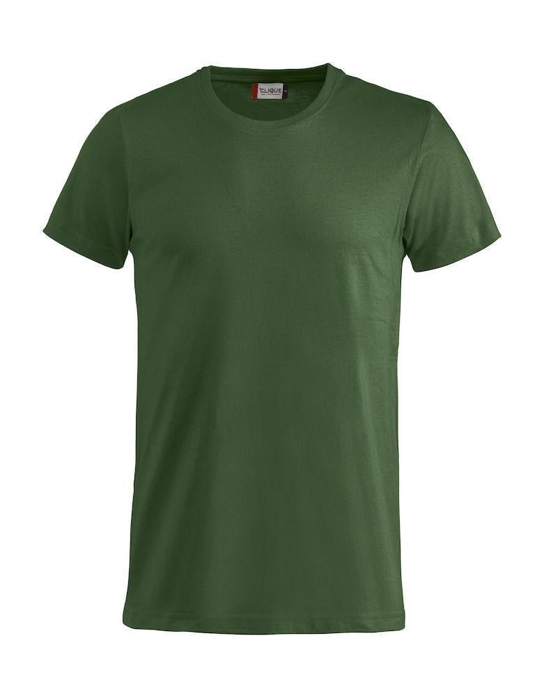 T-Shirt Clique Basic Verde Militare Taglie Forti 145 gr