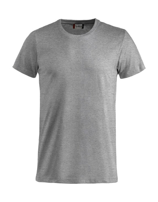 T-Shirt Clique Basic Grigio Melange Taglie Forti 145 gr