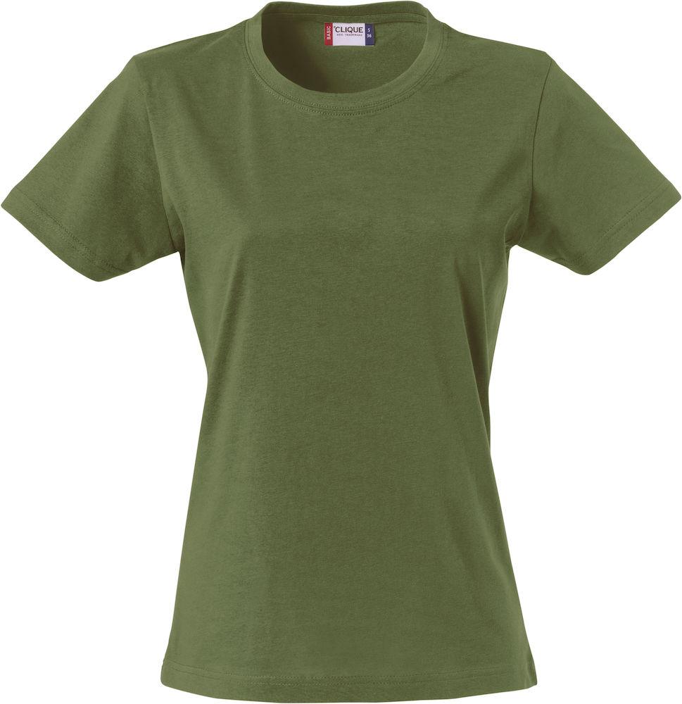 T-Shirt Donna Clique Basic verde Militare 145 gr