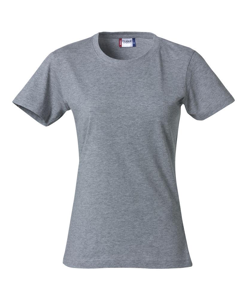 T-Shirt Donna Clique Basic Grigio Melange 145 gr