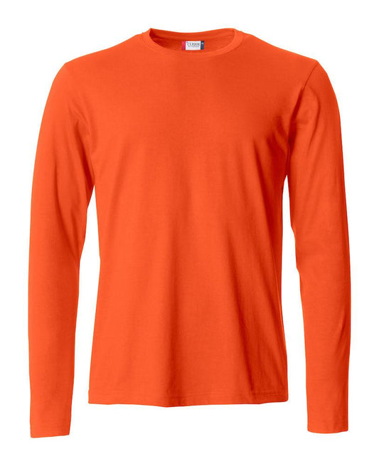 T-Shirt Clique Basic Manica Lunga Arancio 145 gr Taglie Forti