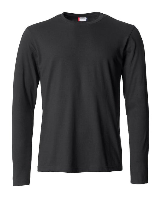 T-Shirt Clique Basic Manica Lunga Nero 145 gr Taglie Forti