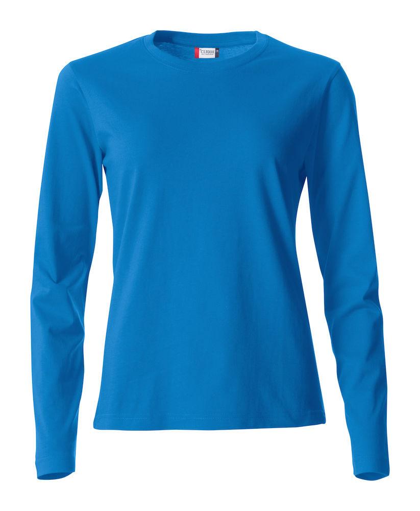 Basic T-Shirt Royal Azzurro Donna Maglietta Manica Lunga Cotone