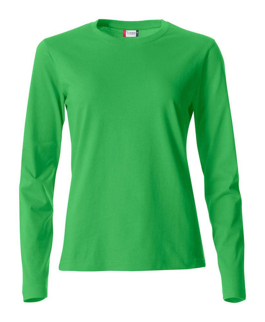 Basic T-Shirt Verde Acido Donna Maglietta Manica Lunga Cotone