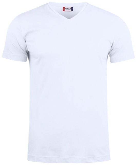 T-Shirt V Basic Bianco T-shirt Manica Corta Collo a V