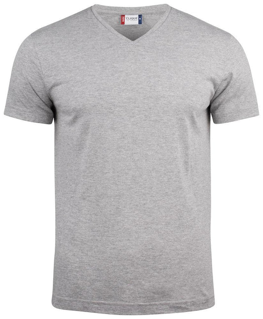 T-Shirt V Basic Grigio Melange T-Shirt Manica Corta Collo a V