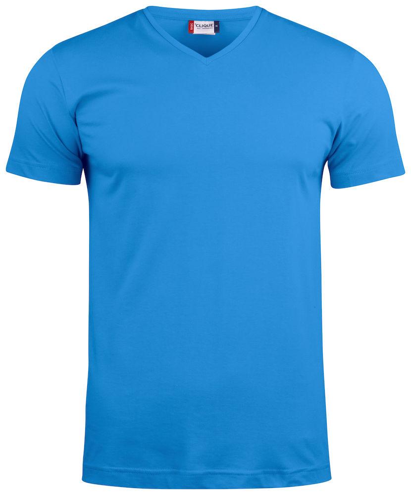 T-Shirt V Basic Royal Azzurro T-Shirt Manica Corta Collo a V Taglie Forti