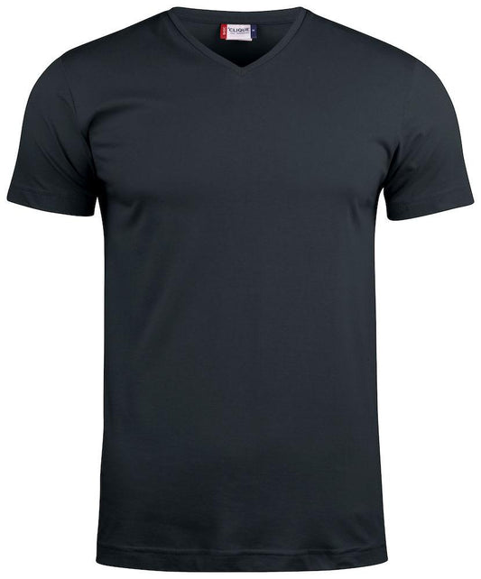 T-Shirt V Basic Nero T-Shirt Manica Corta Collo a V Taglie Forti