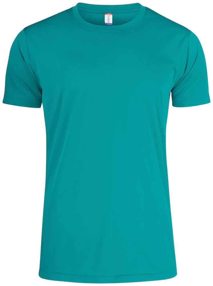 Basic Active-T Verde Laguna T-Shirt Tessuto Tecnico Sportivo Asciugatura Rapida