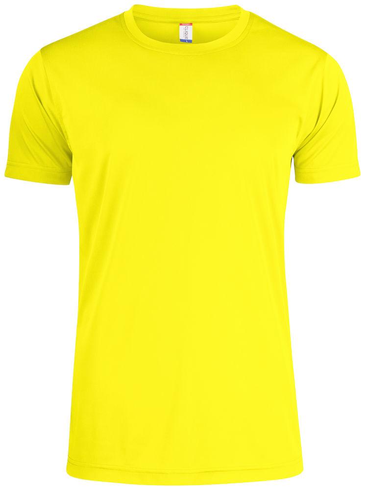 Basic Active-T Giallo Fluo T-Shirt Tessuto Tecnico Sportivo Asciugatura Rapida Taglie Forti