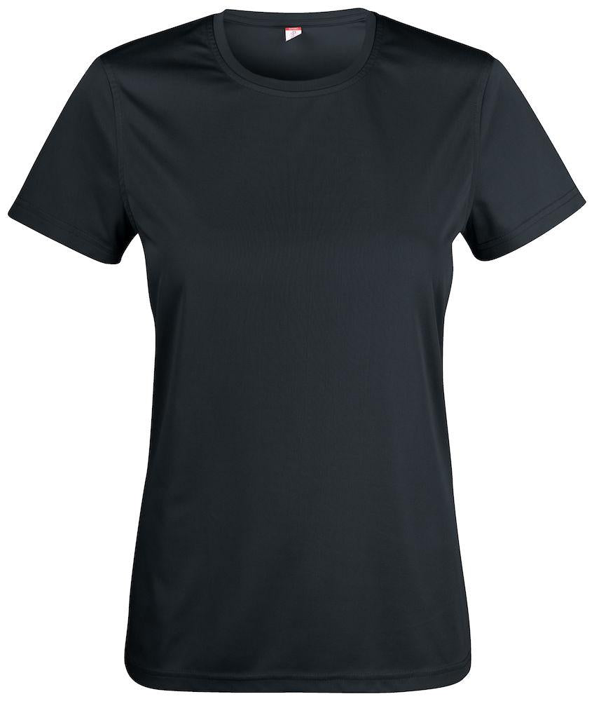 Basic Active-T Nero T-Shirt Donna Tessuto Tecnico Sportivo Asciugatura Rapida