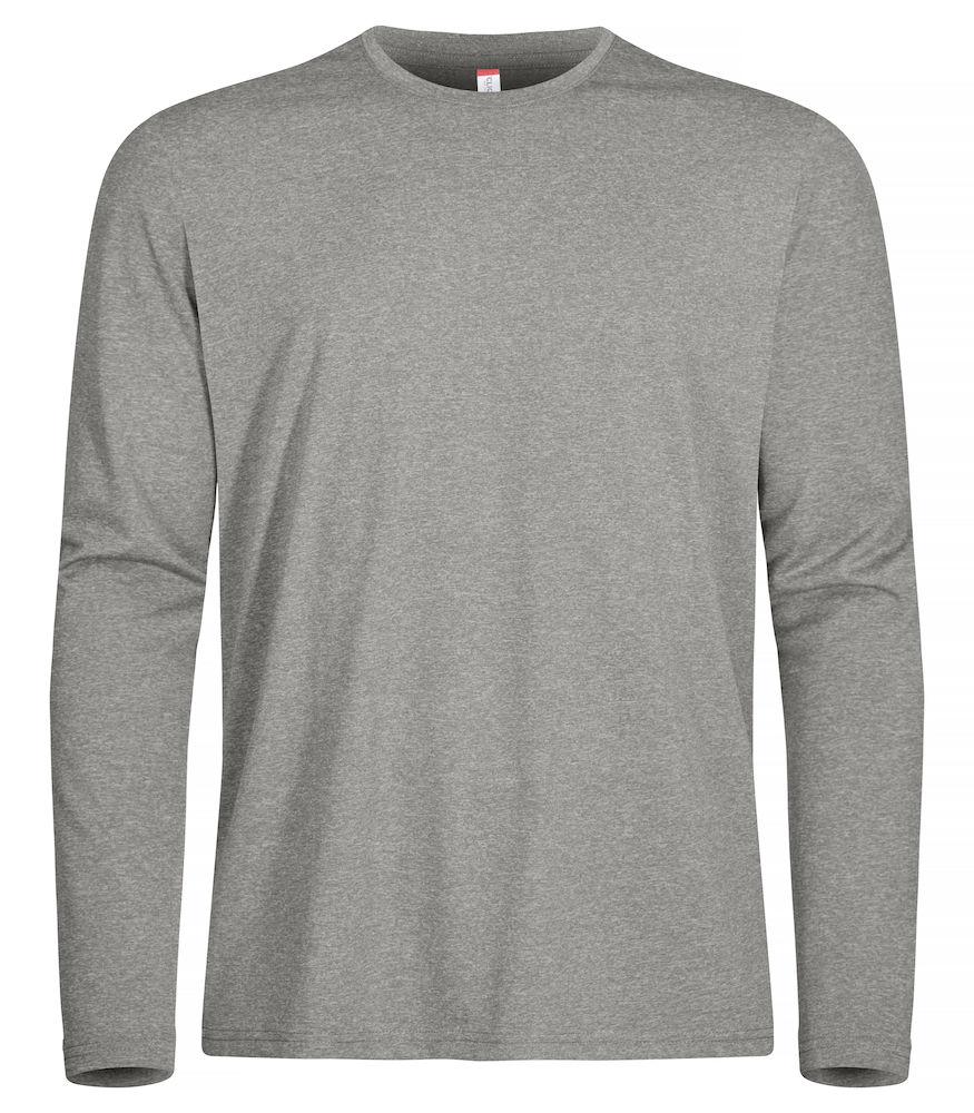 Basic Active-T Grigio Melange T-Shirt Manica Lunga Tessuto Tecnico Sportivo Asciugatura Rapida Taglie Forti