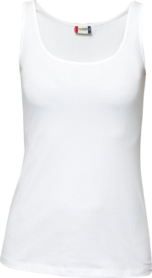 Canotta Carolina Bianco Top Lungo Donna Elasticizzato