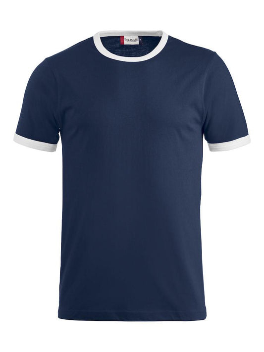 T-Shirt Nome Blu Maglietta Sportiva con Profili Puro Cotone