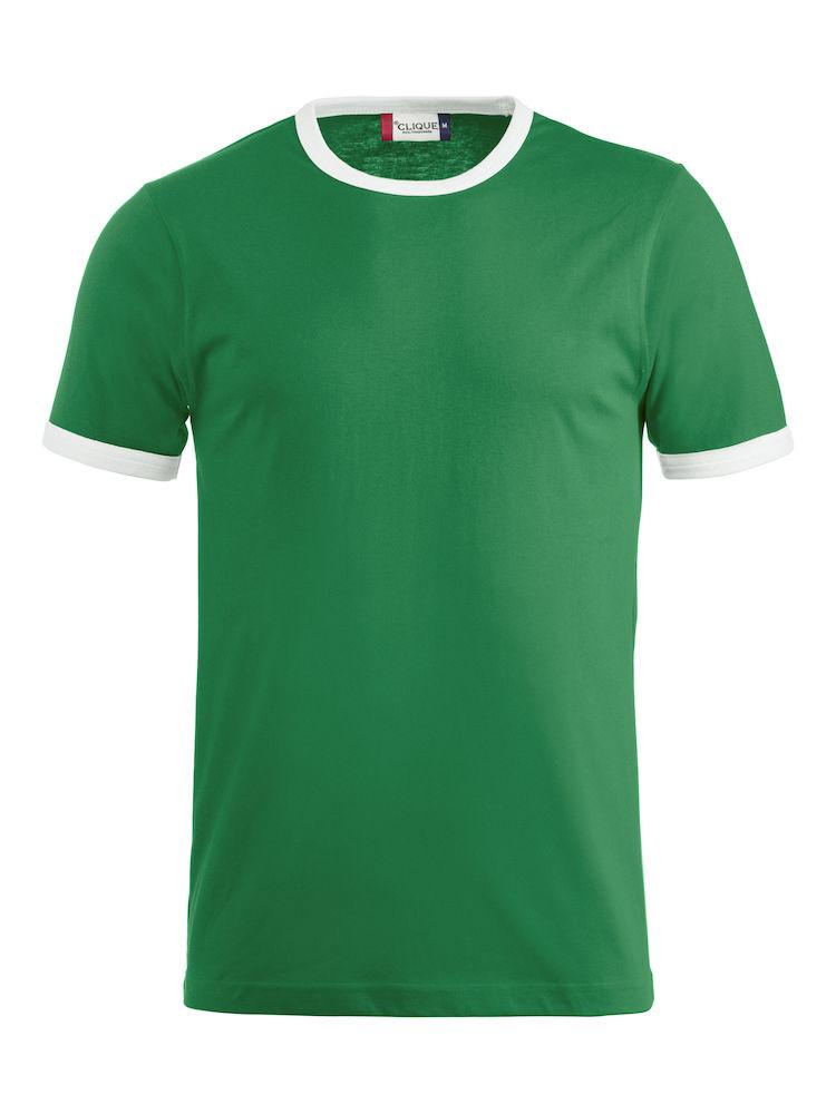 T-Shirt Nome Verde Maglietta Sportiva con Profili Puro Cotone