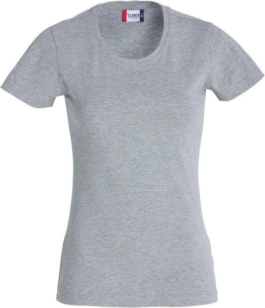 T-Shirt Carolina Grigio Melange Manica Corta Maglietta Clique Donna Elasticizzata