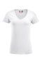 T-Shirt Arden Bianco Manica Corta Maglietta Collo a V Clique Donna Elasticizzata