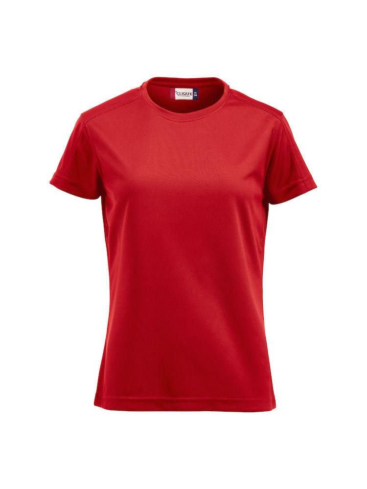 T-Shirt Tecnica Ice Rosso Maglietta Donna  Sportiva Asciugatura Rapida