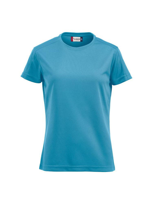 T-Shirt Tecnica Ice Turchese Azzurro Maglietta Donna  Sportiva Asciugatura Rapida