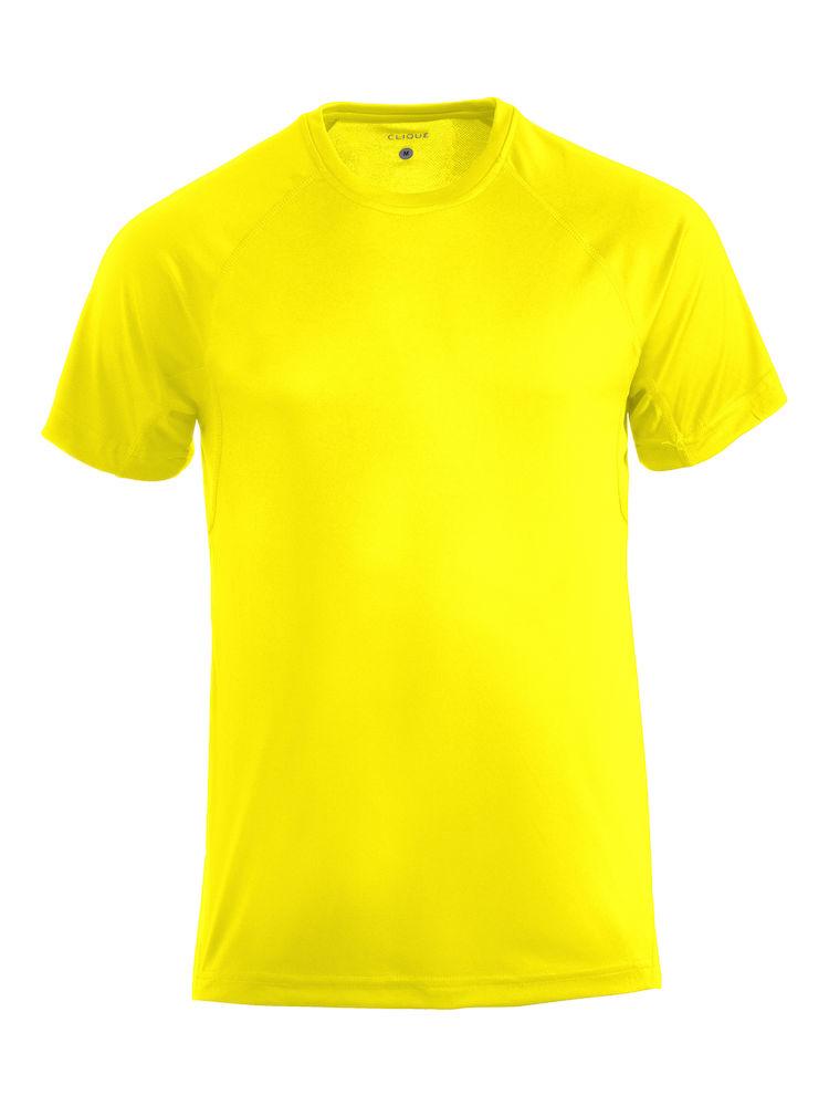 T-Shirt Active Giallo Fluo Maglietta Uomo Tessuto Tecnico Asciugatura Rapida