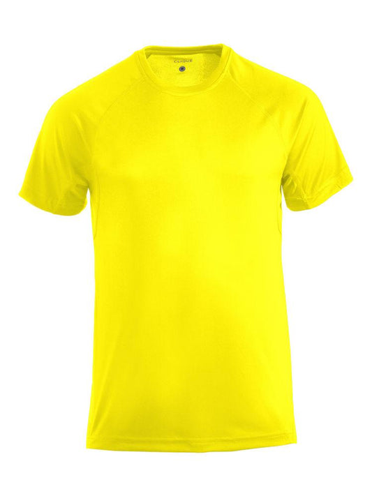 T-Shirt Active Giallo Fluo Maglietta Uomo Tessuto Tecnico Asciugatura Rapida