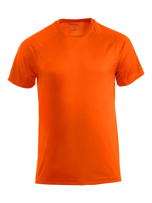 T-Shirt Active Arancio Fluo Maglietta Uomo Tessuto Tecnico Asciugatura Rapida Taglie Forti