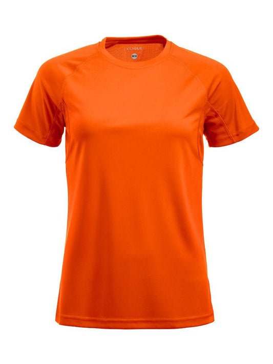 T-Shirt Active Arancio Fluo Maglietta Donna Tessuto Tecnico Asciugatura Rapida