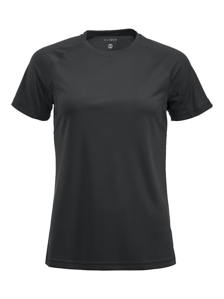T-Shirt Active Nero Maglietta Donna Tessuto Tecnico Asciugatura Rapida