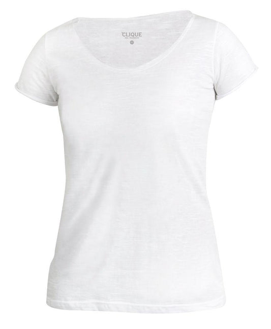 T-Shirt Derby Bianco Perla Maglietta Donna Cotone Fiammato