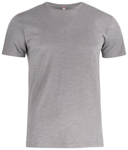 T-Shirt Slub Grigio Maglietta Uomo Cotone Fiammato