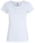 Slub T-Shirt Bianco Donna T-Shirt Cotone Fiammato Vintage Moda