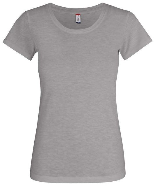 Slub T-Shirt Grigio Donna T-Shirt Cotone Fiammato Vintage Moda