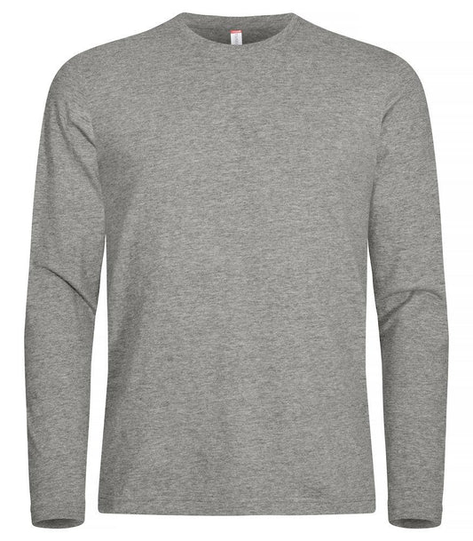 T-shirt Premium Grigio Melange Maglia Clique Manica Lunga Premium 180 gr