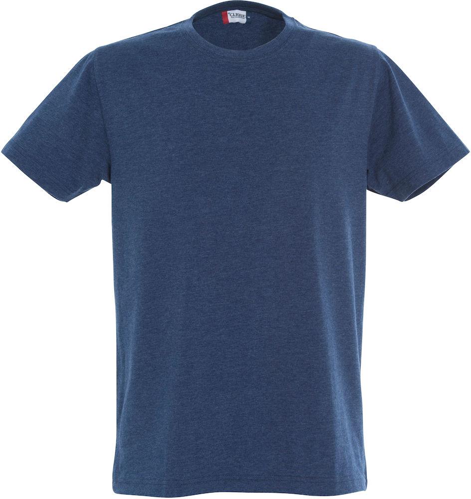 T-Shirt Clique Classic Blu Melange 160 gr