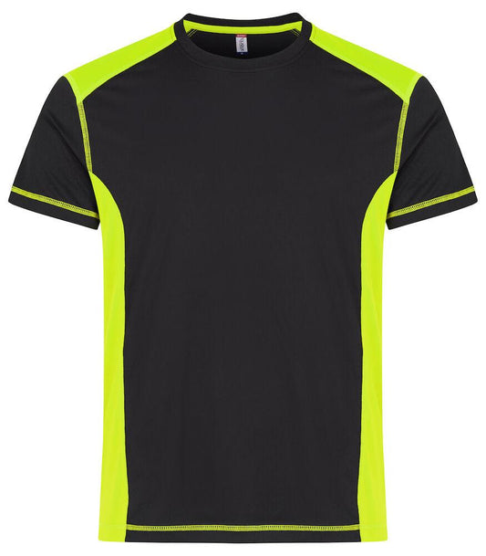T-Shirt Ambition Nero Giallo Maglietta Bicolore Ecosostenibile