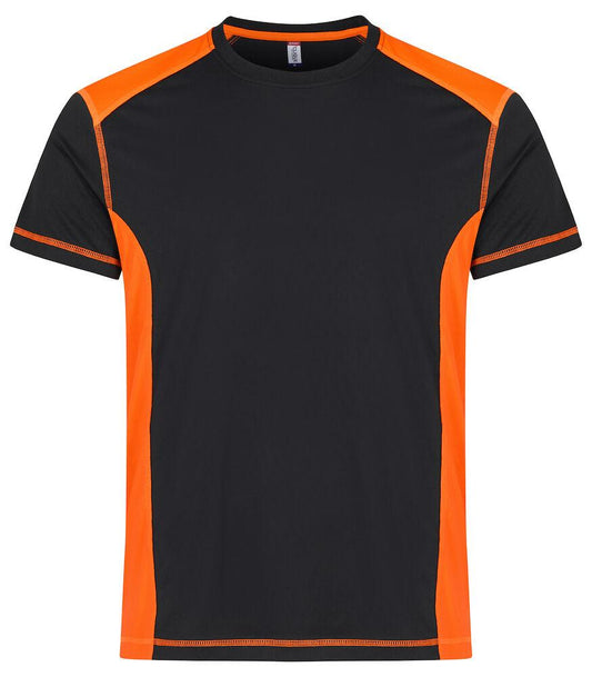 T-Shirt Ambition Nero Arancio Maglietta Bicolore Ecosostenibile