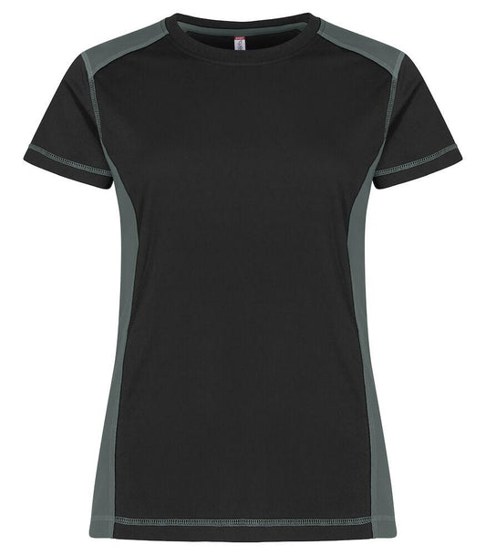 T-Shirt Ambition Nero Grigio Maglietta Donna Bicolore Ecosostenibile