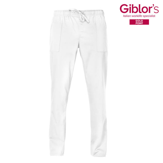 Pantalone Rodi Unisex Bianco Tessuto Satin Uomo Medico Farmacista Dentista Infermiere