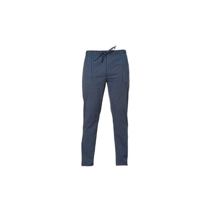 Pantalone Enrico Gessato Blu Pantalone Cuoco Rigato