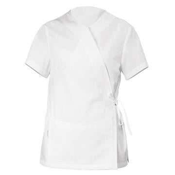 Kimono Helena Donna Bianco Misto Cotone  Parrucchiera Estetista Acconciature Infermiera Asa Oss